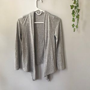 Gray open front sweater